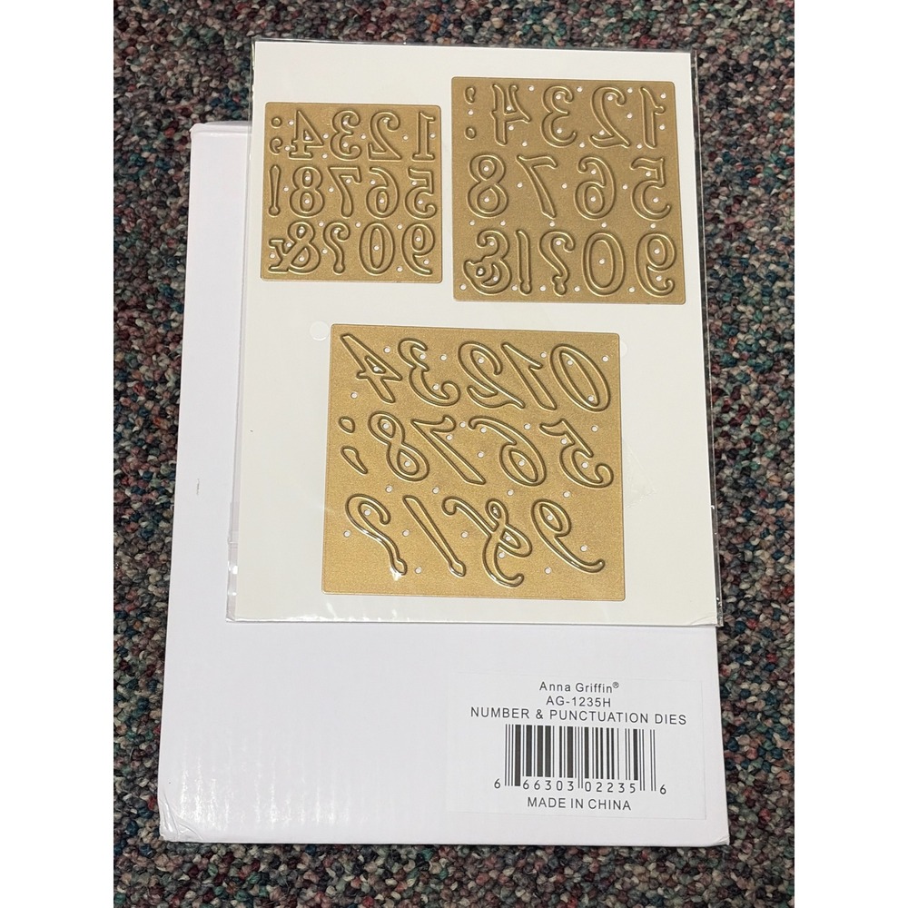 Anna Griffin Metal Number & Punctuation Dies AG-1235H NEW